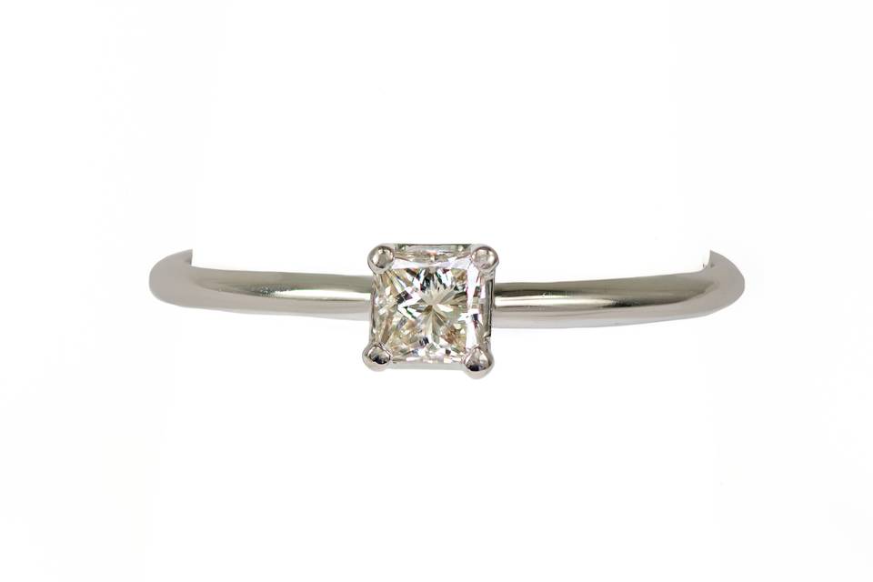 Princess cut solitaire ring