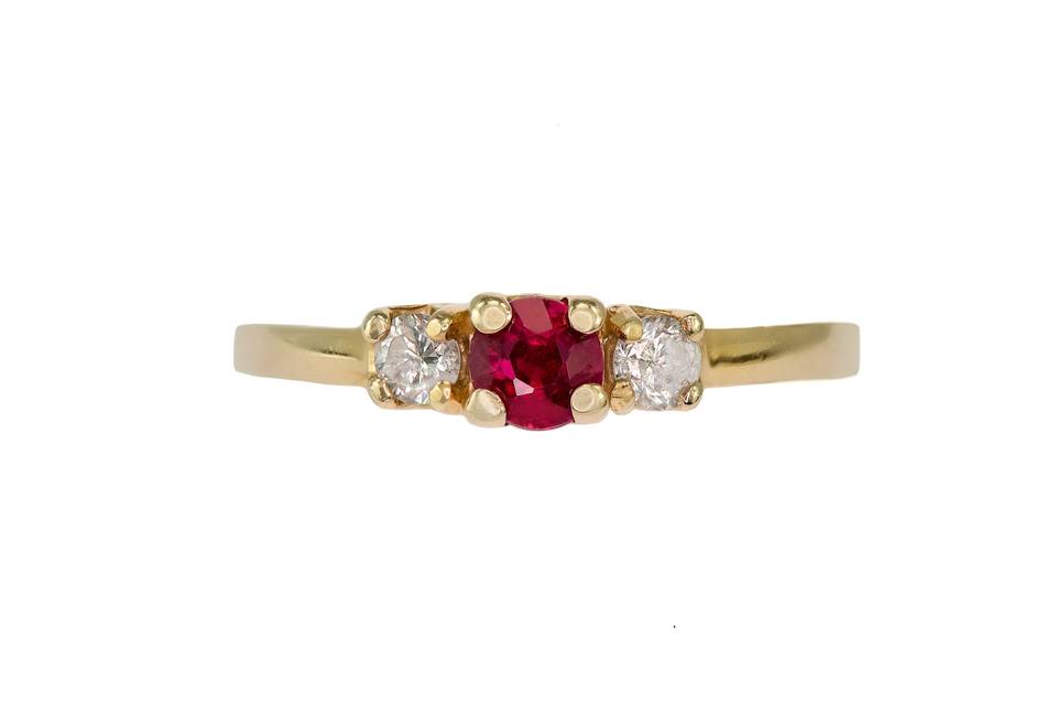 Ruby and diamond ring