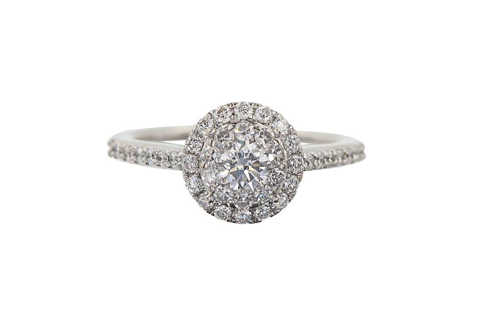 Double diamond halo ring