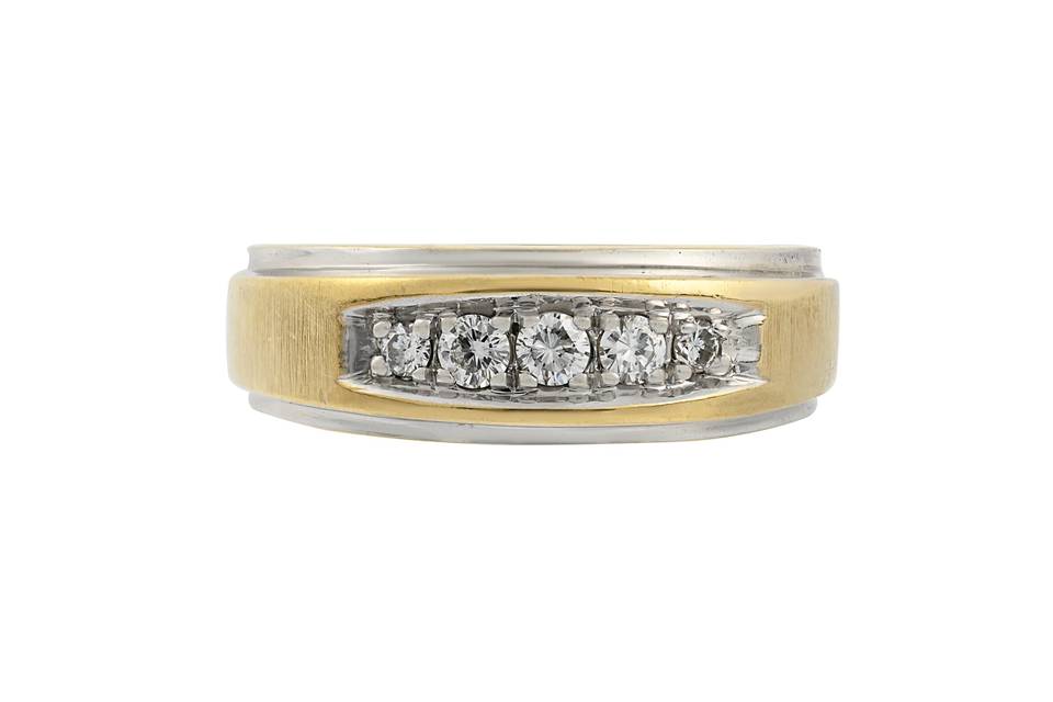 Men's two tone diamond band