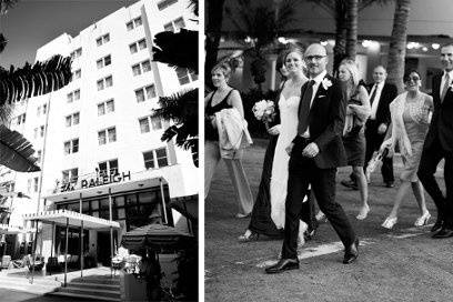 The walk to the reception @ the Raleigh Hotel, Miami Beach