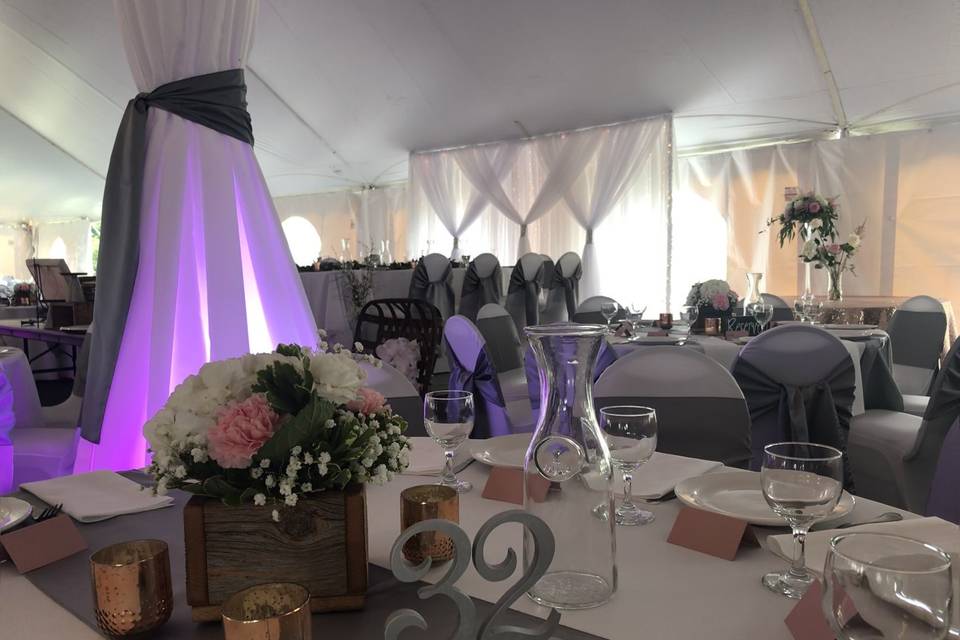 Fall tent wedding