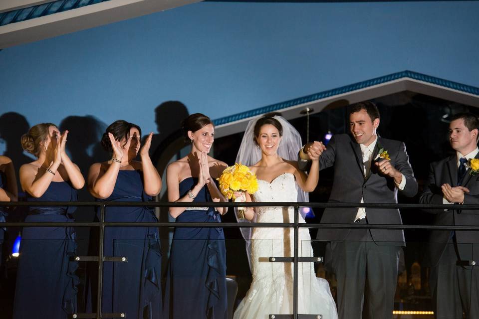 The bride with her bridesmaids