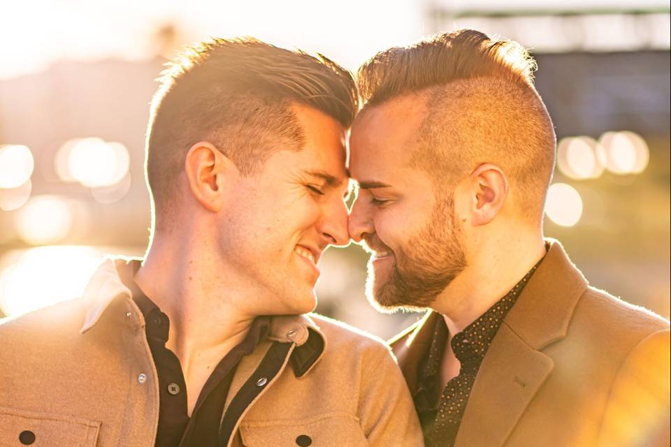 Golden hour engagement