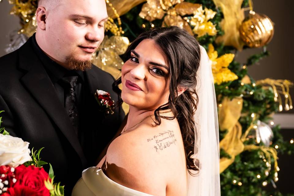 Winter holiday wedding