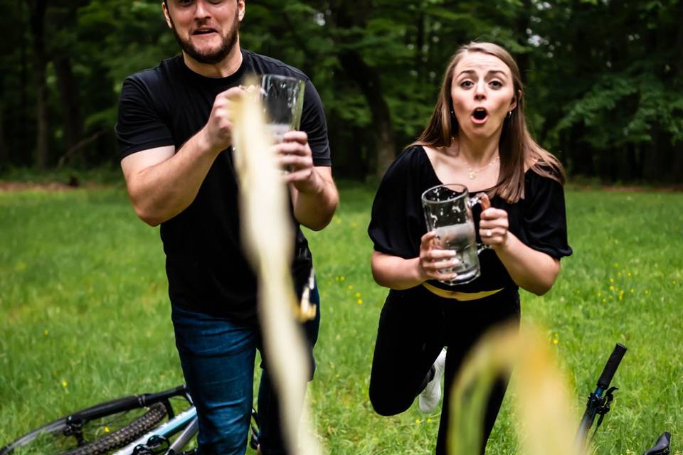 Beer and bikes engagement