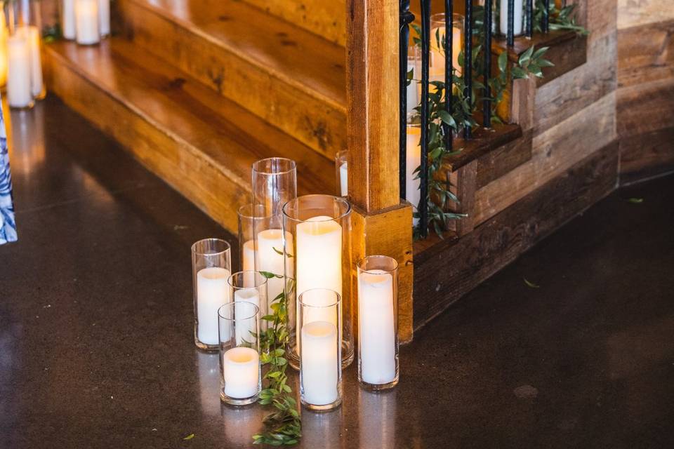 Cylinders with pillar candles