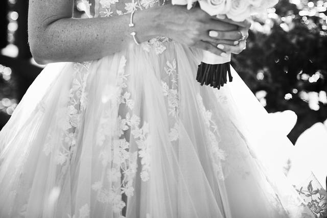 Bridal portraits in garden