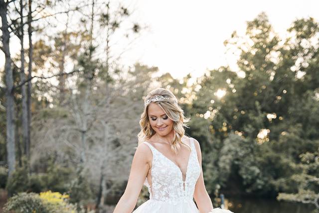 Bridal portraits in garden