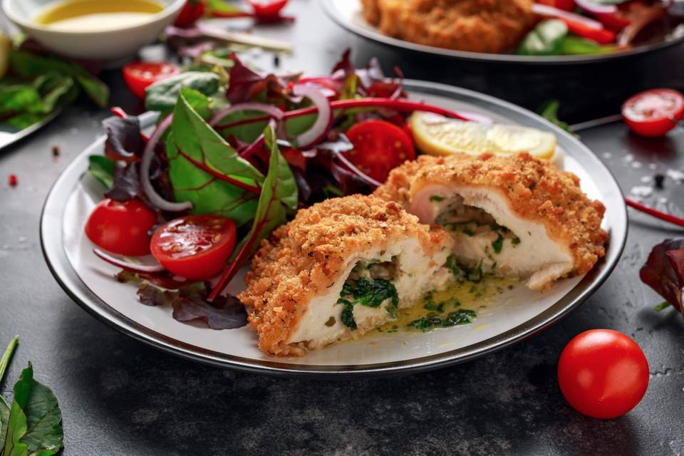 Herb stuffed chicken breast