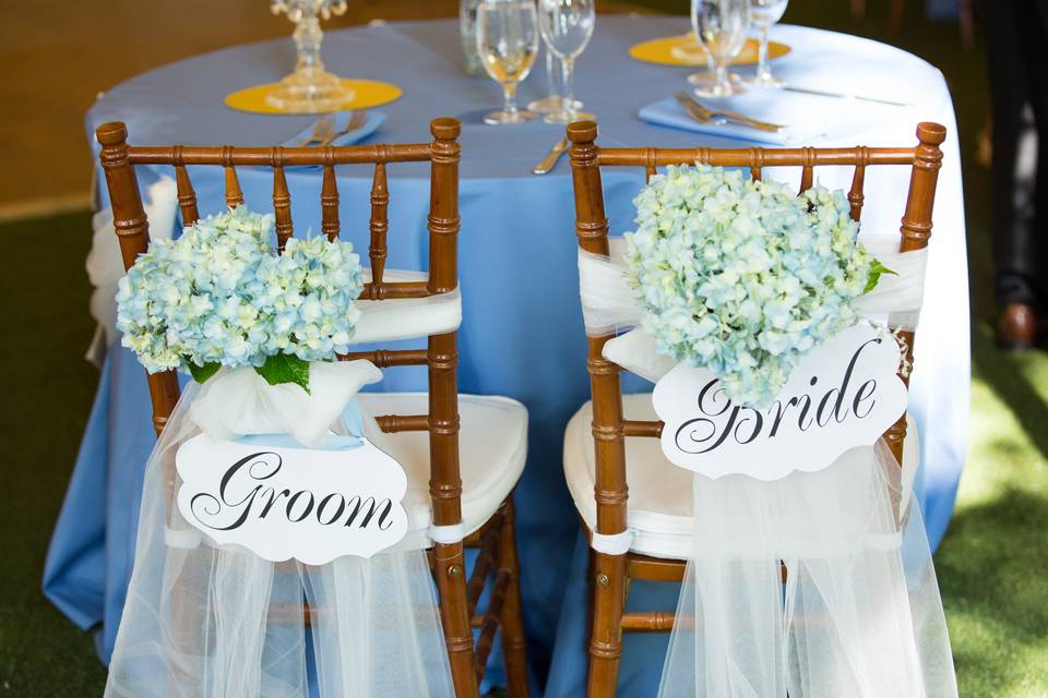 Blue sweetheart's table