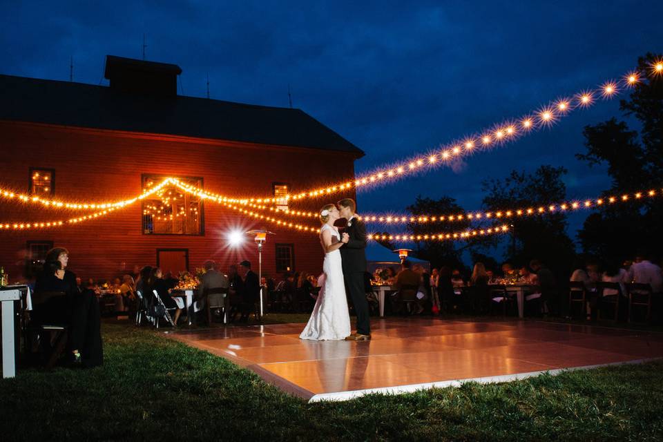 Bistro lights and dance floor