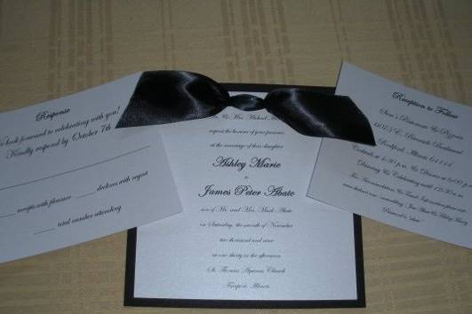 Black and White Wedding Invitation set