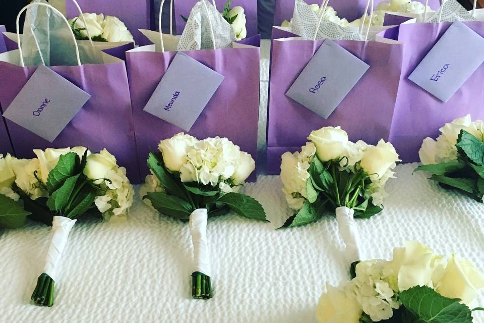 Bridesmaid set up