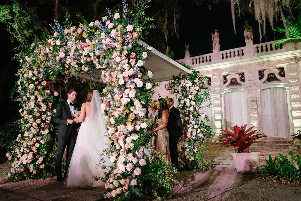 Floral decor and couple