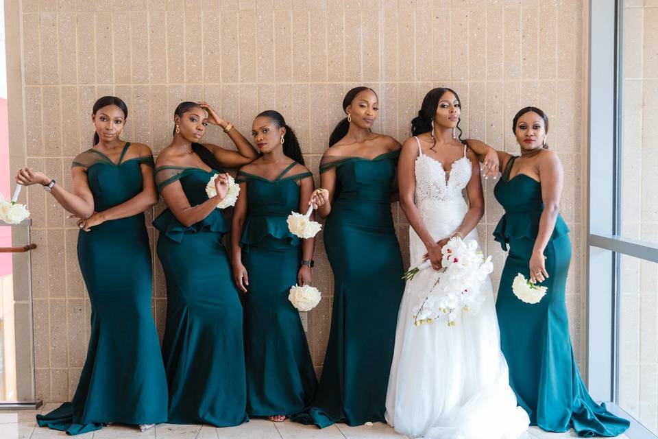 Stylish bridal party