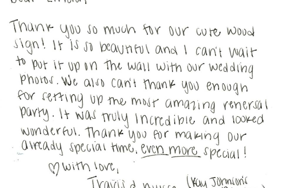 Note from the Couple