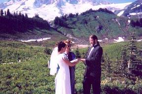 Officiating first wedding for friends on Mt. Rainier WA