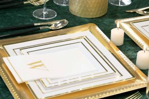 Emerald and Gold Wedding Table