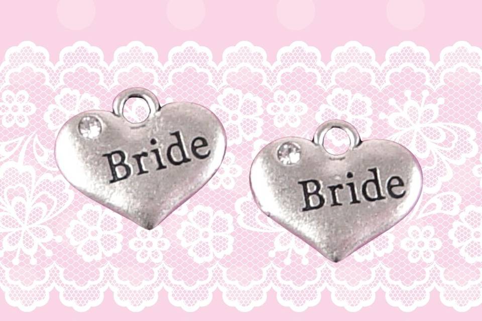 Bride heart charms