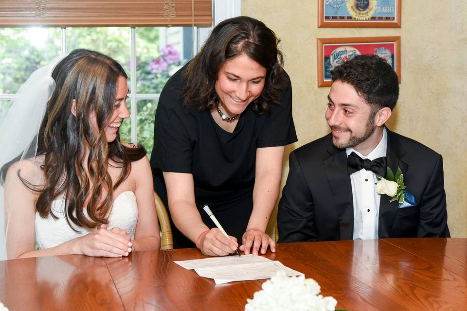 Signing the Ketubah!