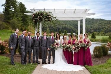 Bridal party arbor arrangement