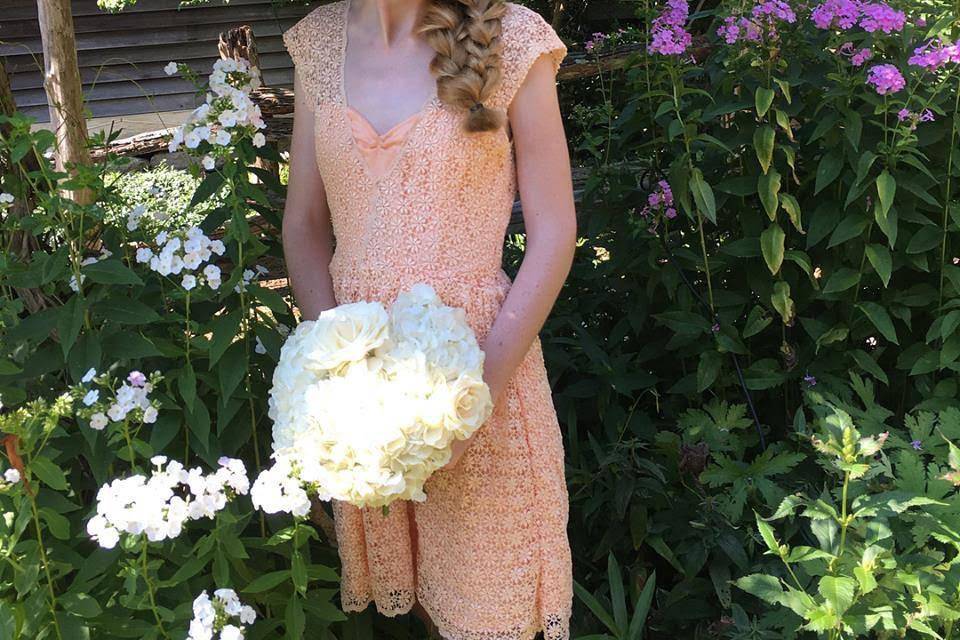 Bridesmaid in the garden