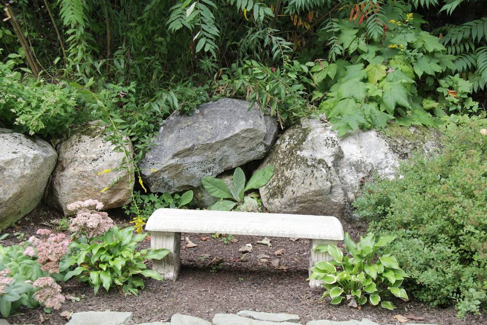 One of Three stone Benches in Ceremony Area