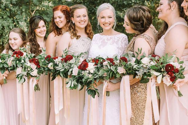 The bride and bridesmaids