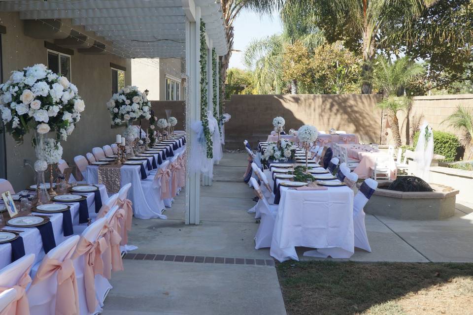 Long tables set-up