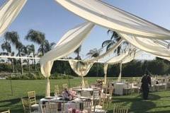 Outdoor wedding reception set-up