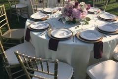 Outdoor wedding reception set-up