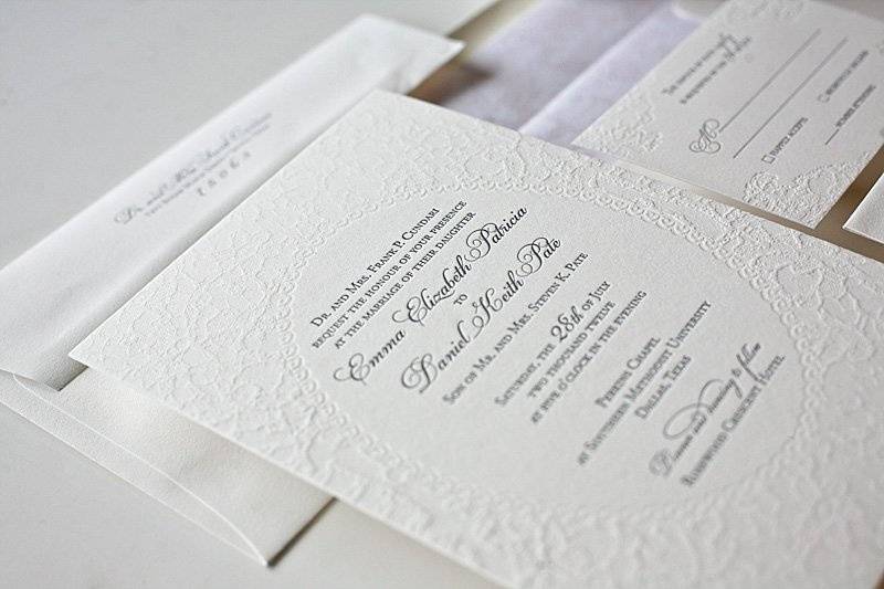 Lace Letterpress Invitation