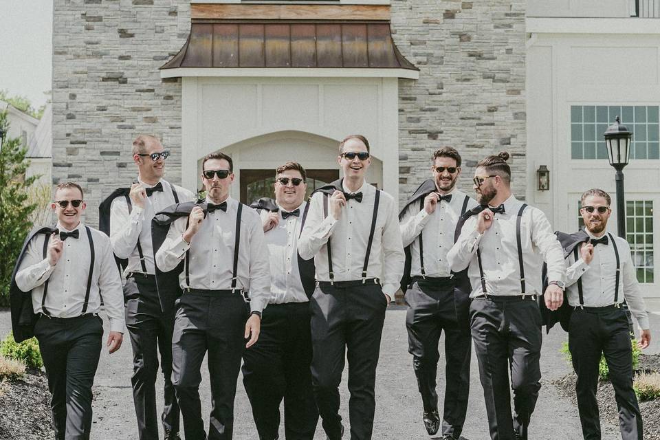 Wedding party with bow-ties