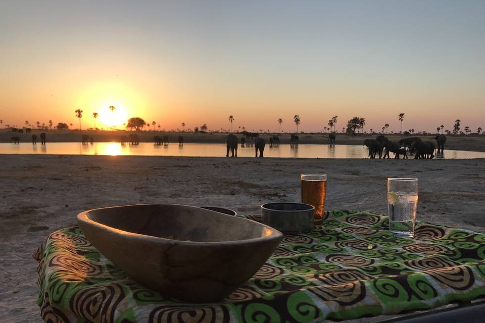 Sundowners in the bush