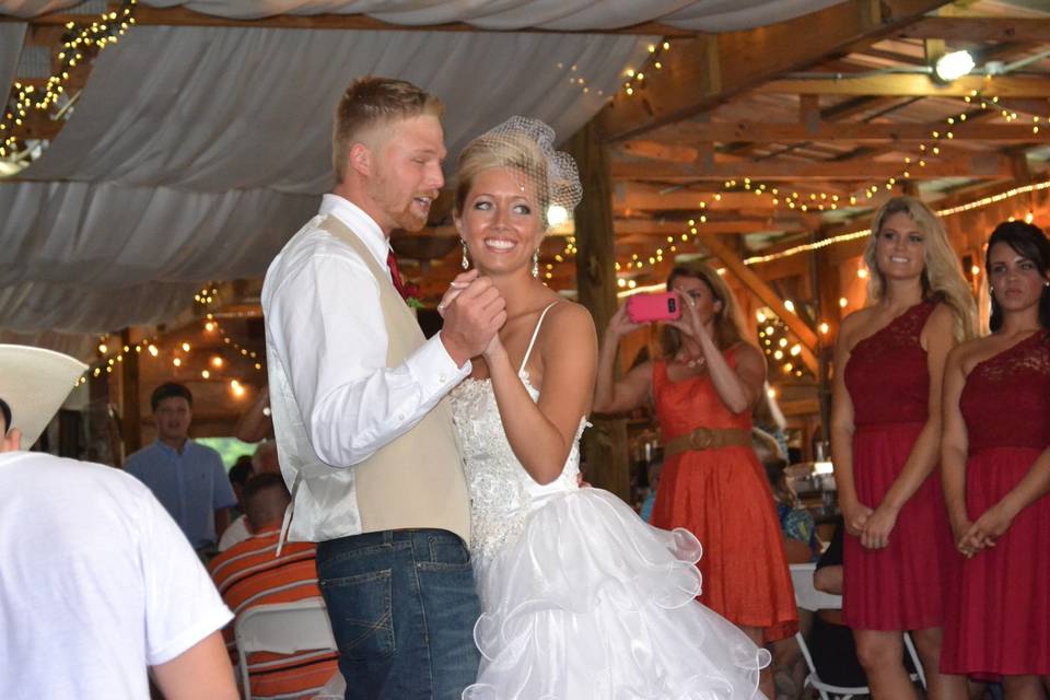 Newlyweds dancing