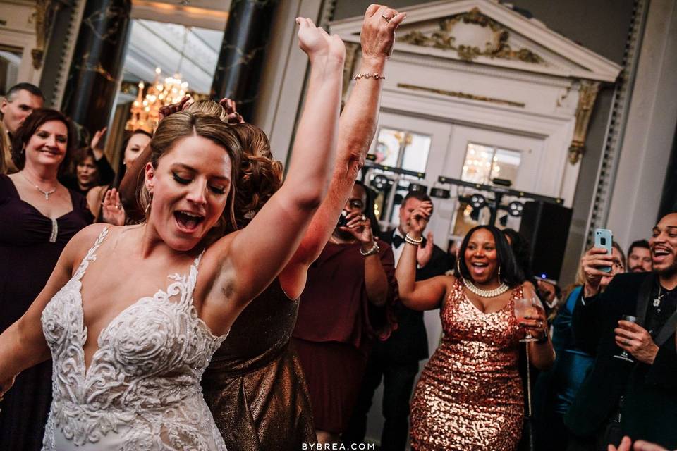 Bride having fun