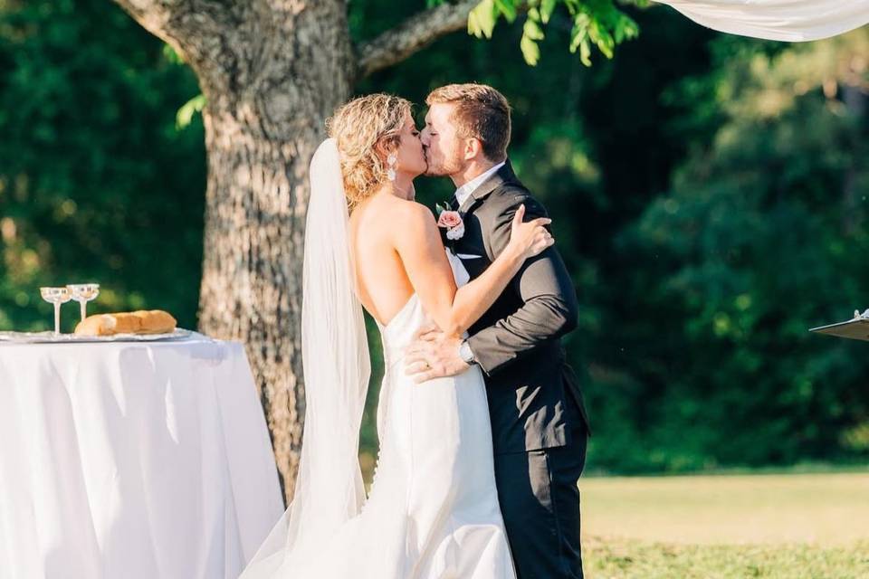 Bride and Groom's first kiss