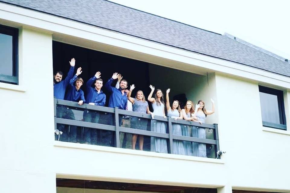 Wedding party Loft's balcony