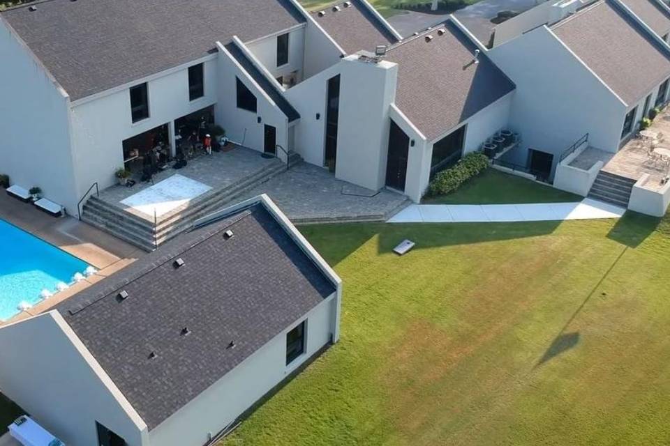 Drone footage aerial view
