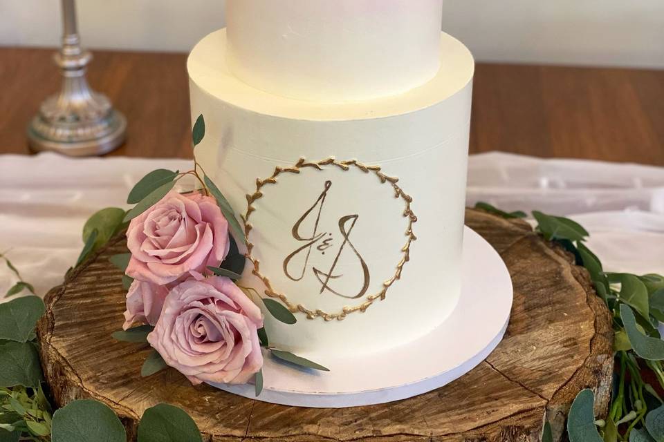 Monogrammed cake