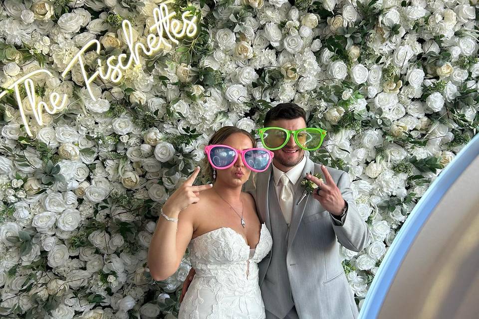 Photo Booth with Flower Wall