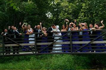 The couple with their guests