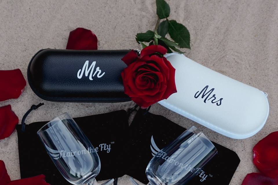 Mr and Mrs Travel Wine Glass