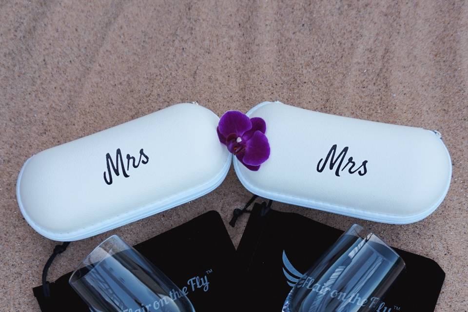 Mrs and Mrs Travel Wine Glass