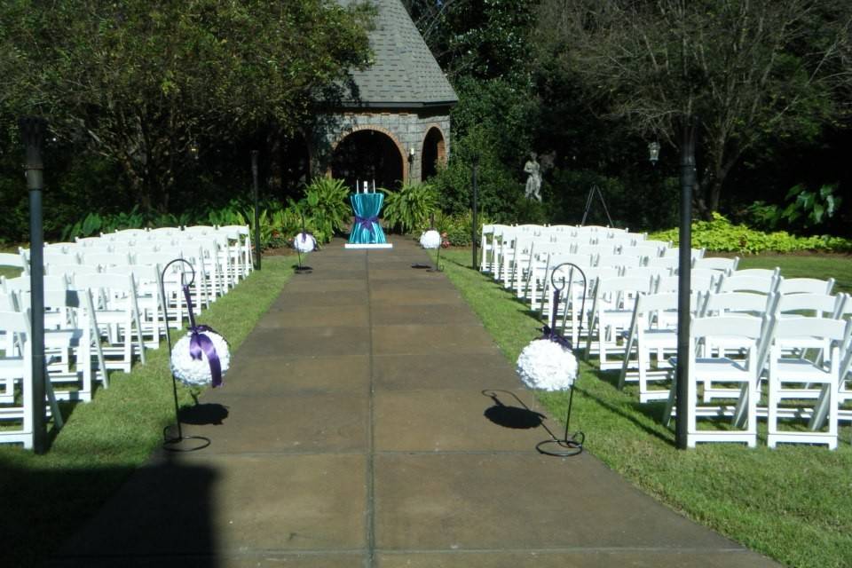 Outdoor wedding ceremony setup