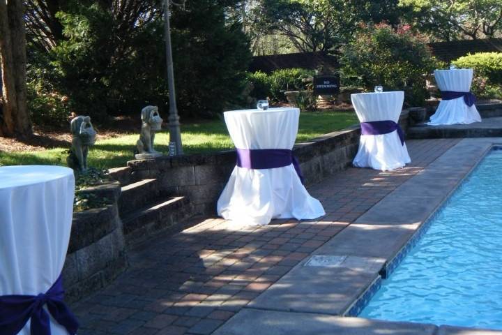 Poolside wedding reception