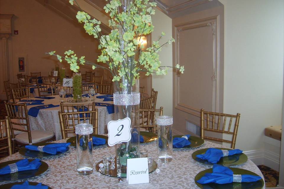 Table setup with centerpiece