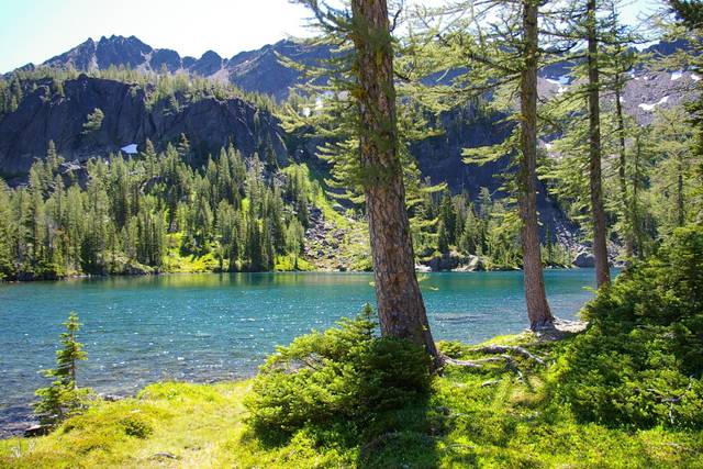 Larch Lake above the cabins