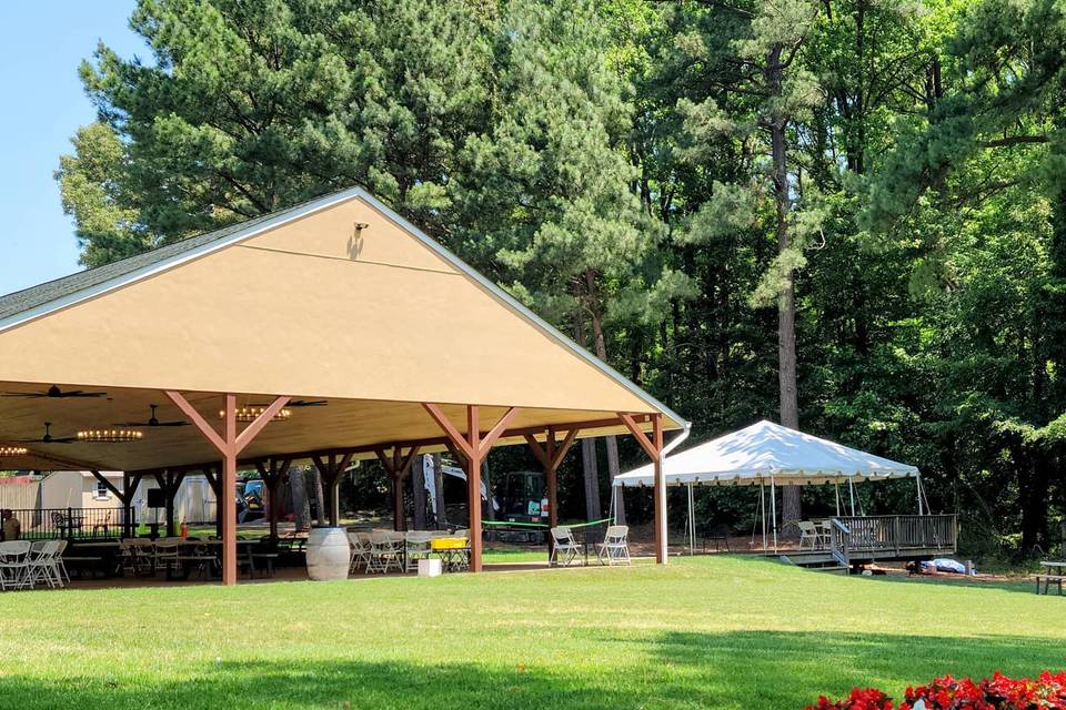 Back lawn and pavilion